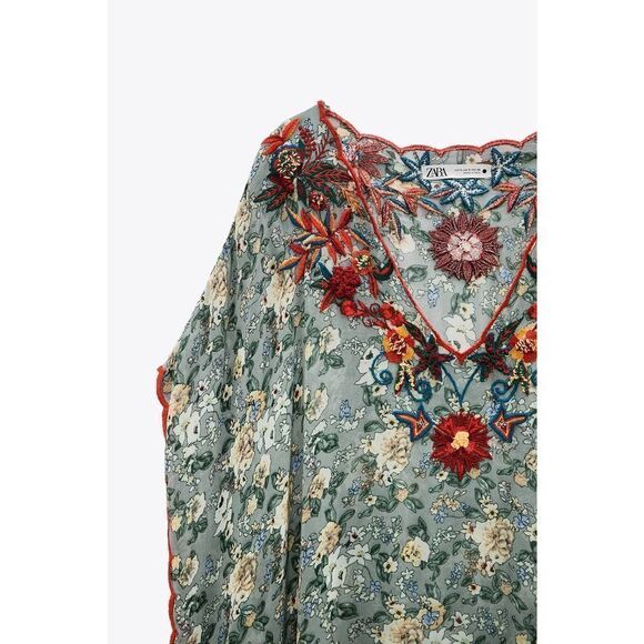 ZARA Embroidered Tunic Dress Limited New - Picture 11 of 11
